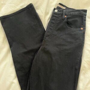Levi's Ribcage Straight Ankle Women's Jeans in Black (Size 27W x 29L)